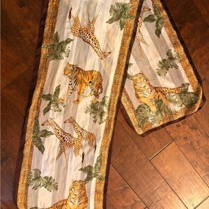 Salvatore ferragamo Animal Print Scarf with Tigers and Giraffes